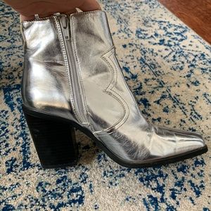 Silver western booties
